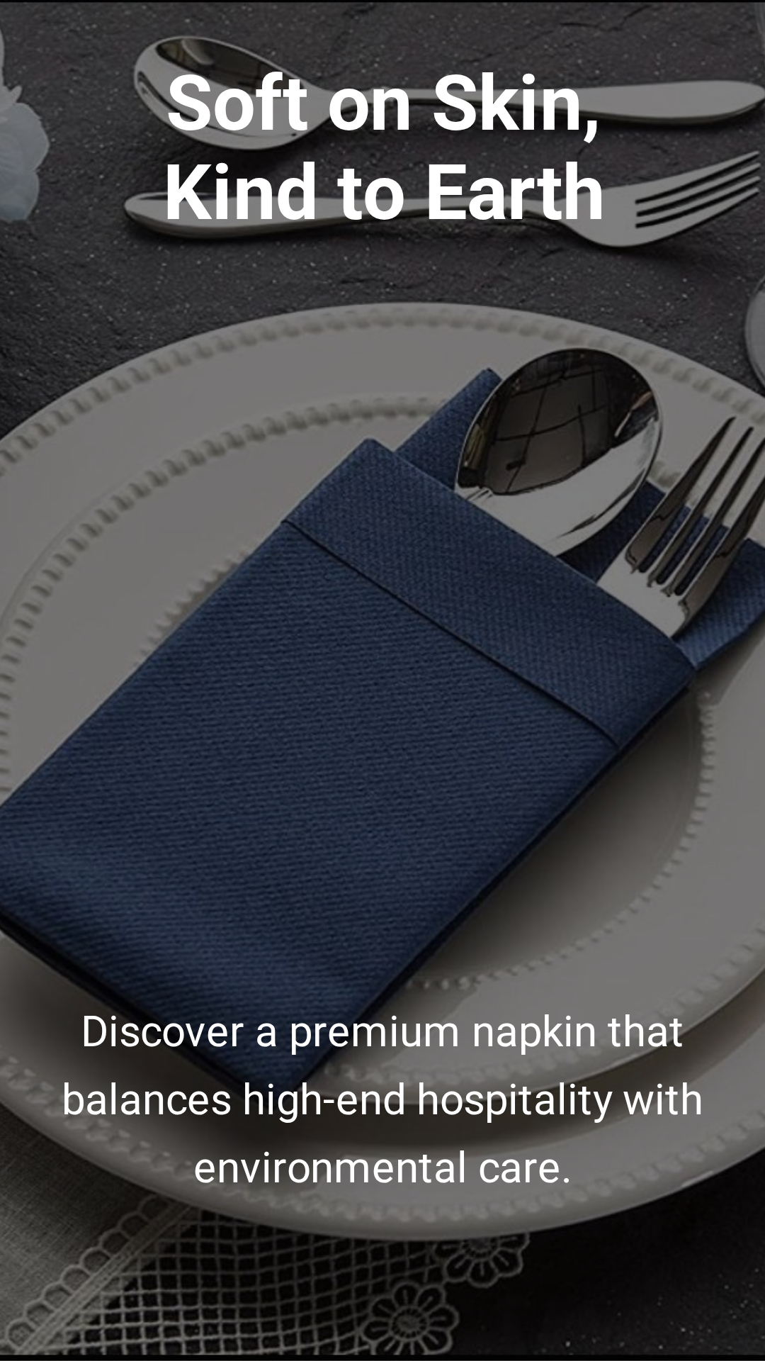 Pocket cutlery napkin prepared for restaurant buffet or catering service